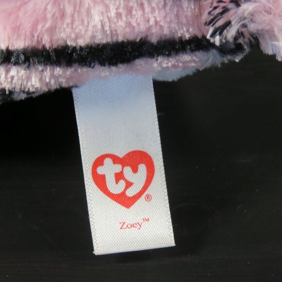 TY Beanie Boos Zoey the Zebra 6" Plush Glam Pink Black Striped Stuffed Animal - Picture 14 of 16